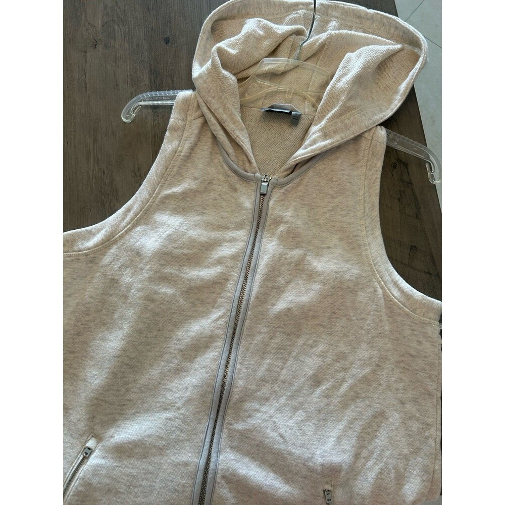 Athleta Vest Womens Size Medium Heather Gray Hooded Athleisure Blissful Zip